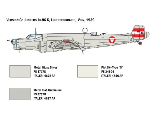1391 1/72 德国 Ju86E1/E2轰炸机；田宫37191