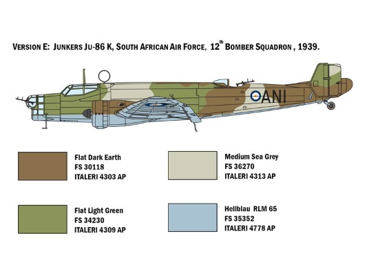 1391 1/72 德国 Ju86E1/E2轰炸机；田宫37191