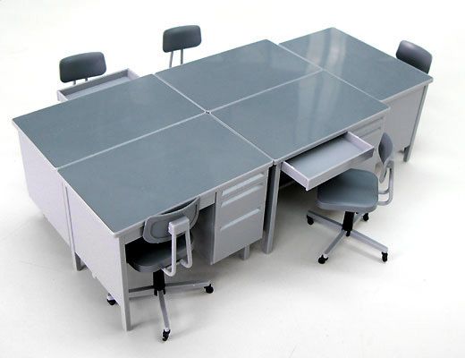 1/12 可动手办用 办公室桌椅