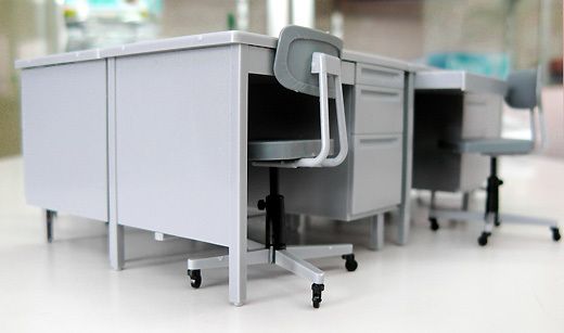 1/12 可动手办用 办公室桌椅