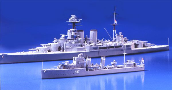 31806 1/700 水线系列 英国皇家海军 战列巡洋舰 胡德＆E级驱逐舰  北大西洋追击战
