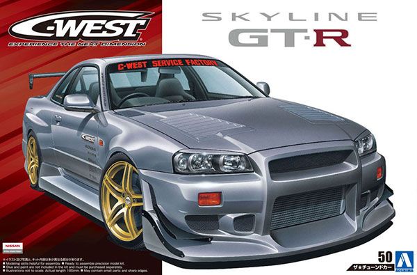 The Tuned Car No.50 1/24 C-WEST BNR34 Skyline GT-R' 02 (Nissan) 