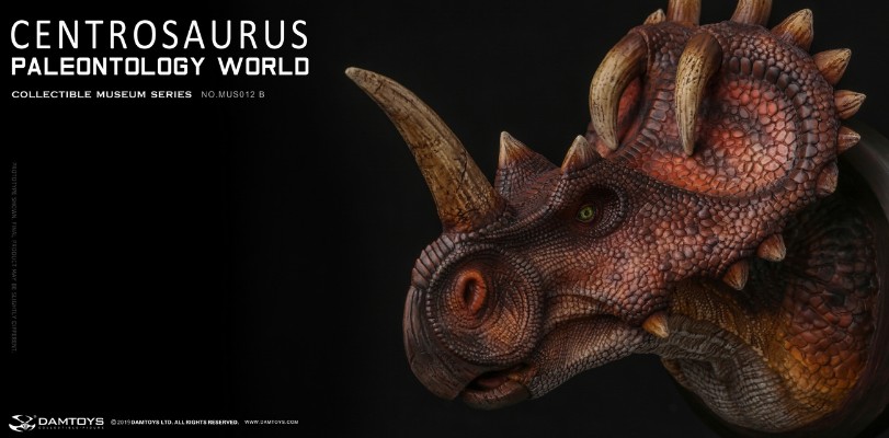 DAMTOYS MUS012 博物馆系列 尖角龙Centrosaurus 头部收藏级雕像A B