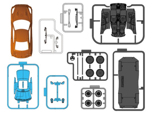 按扣套件 No.07-A 日产 GT-R (终极闪耀橙) 