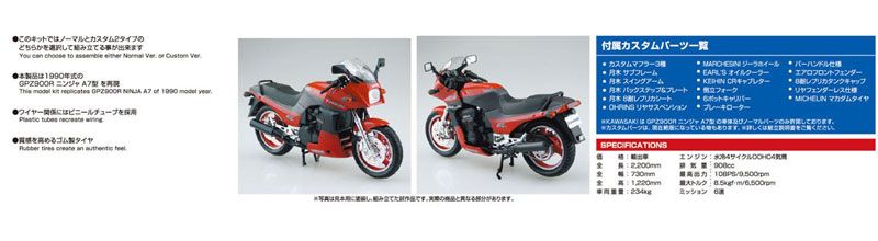 1/12 摩托车 No.26 川崎 GPZ900R 忍者 A7 付带增强部件