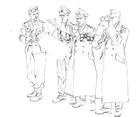 1/35 WW.II 德国陆军 Sd.Kfz.250/3 半履带轻型装甲车＆隆美尔手办