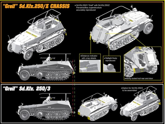1/35 WW.II 德国陆军 Sd.Kfz.250/3 半履带轻型装甲车＆隆美尔手办