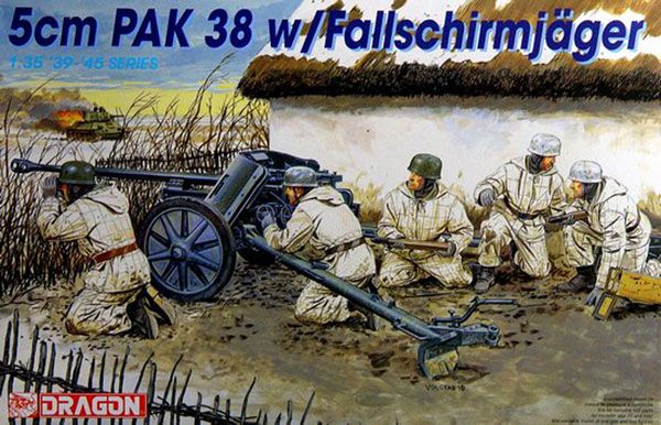 1/35 WW.II 德国陆军 50mm反坦克炮 Pak38＆伞兵