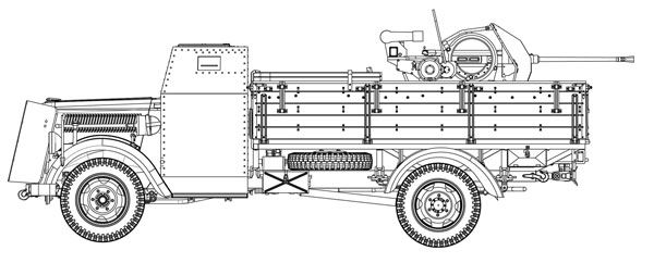 1/35 WW.II 德军 3吨 4×2装甲运输车 20mm防空高射炮 Flak38搭载型