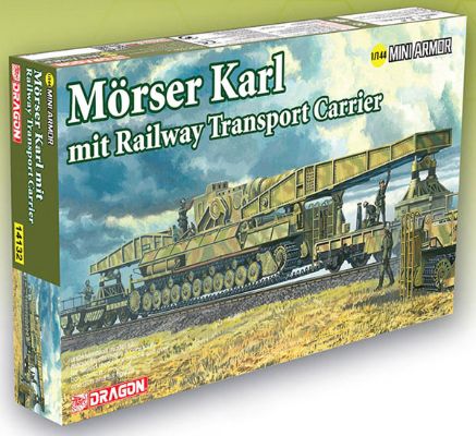 1/144 WW.II 德军 自行超重型重臼砲 卡尔 附带铁道输送套装 (装甲灰+深黄色) 2辆装