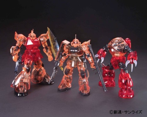 HGUC 机动战士高达 MSM-07S 魔蝎 指挥型 & MS-14S (YMS-14) 勇士指挥官型&MS-06S 指挥官用扎古 II 夏亚・阿兹纳布尔机 Clear Color ver. 