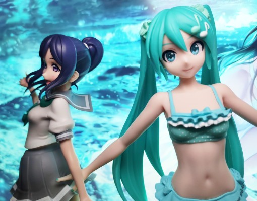 初音未来 歌姬计划 F 初音未来 水珠花纹比基尼泳装