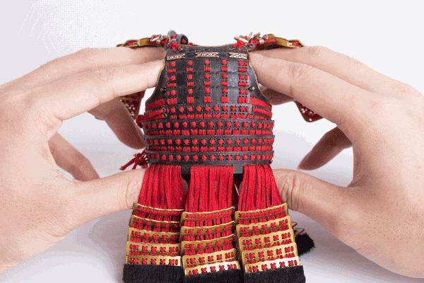 EX029 石田三成 红糸素悬威伊予札二枚胴具足套装