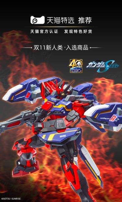 MG 机动战士高达SEED 空战突击高达RM版(中国红)+全装备套装