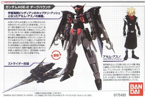 HGAGE#24 1/144 机动战士高达AGE AGE-2DH 高达AGE-2 黑暗猎犬型