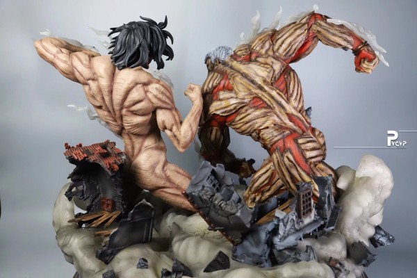 Elite Exclusive Statue 进击的巨人 巨人&三笠·阿克曼&铠之巨人