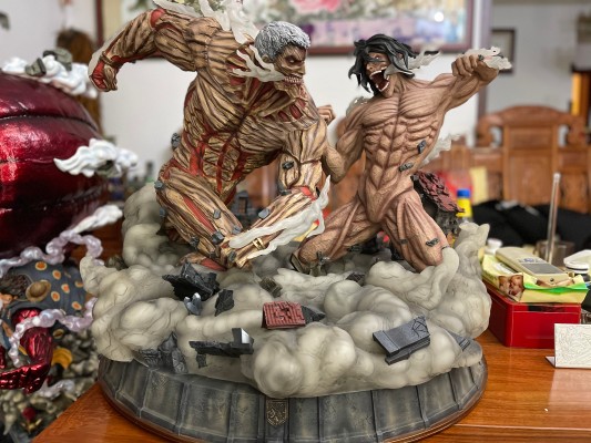 Elite Exclusive Statue 进击的巨人 巨人&三笠·阿克曼&铠之巨人