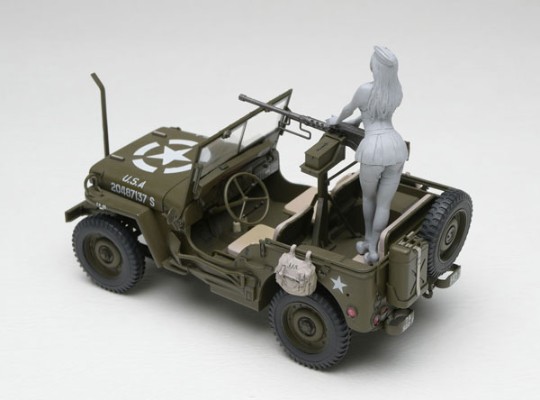 1/4吨  4×4吉普车(.50口径M2机枪) 附带金发女郎手办