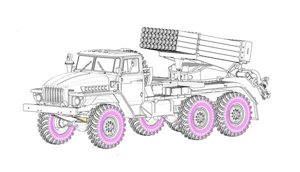 No.82931 俄罗斯BM-21“冰雹”122毫米多管火箭炮