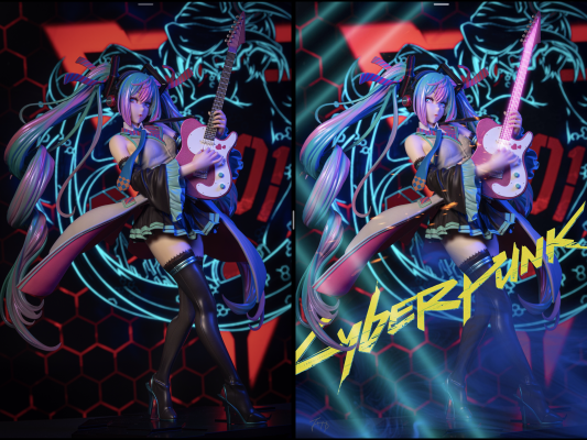 寿屋remix初音 单反重置+赛博朋克风格尝试