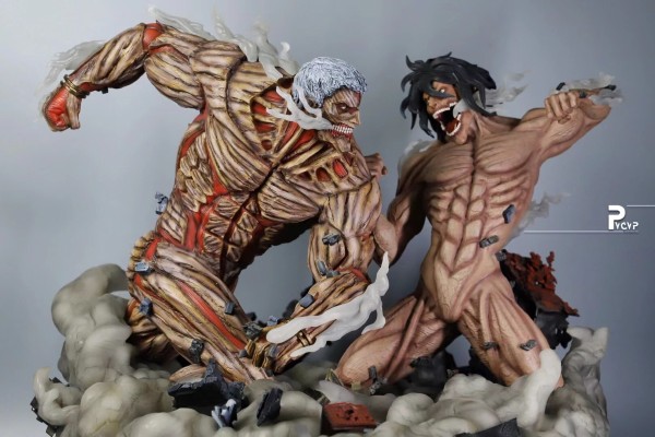 Elite Exclusive Statue 进击的巨人 巨人&三笠·阿克曼&铠之巨人