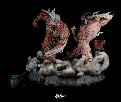 Elite Exclusive Statue 进击的巨人 巨人&三笠·阿克曼&铠之巨人