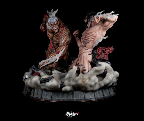 Elite Exclusive Statue 进击的巨人 巨人&三笠·阿克曼&铠之巨人