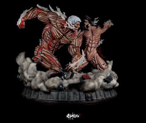 Elite Exclusive Statue 进击的巨人 巨人&三笠·阿克曼&铠之巨人