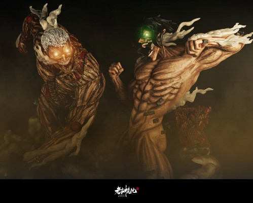 Elite Exclusive Statue 进击的巨人 巨人&三笠·阿克曼&铠之巨人