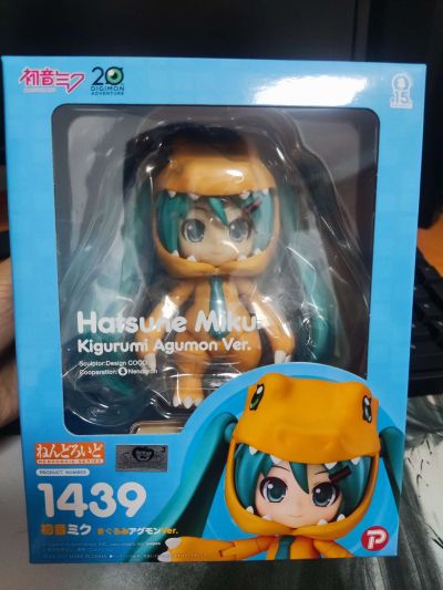 粘土人#1439  初音未来 数码宝贝20周年 亚古兽布偶装