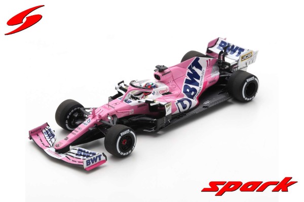 S6485 BWT RACING POINT RP20 NO.11 BWT RACING POINT F1 TEAM WINNER SAKHIR GP 2020 SERGIO PEREZ WITH PIT BOARD