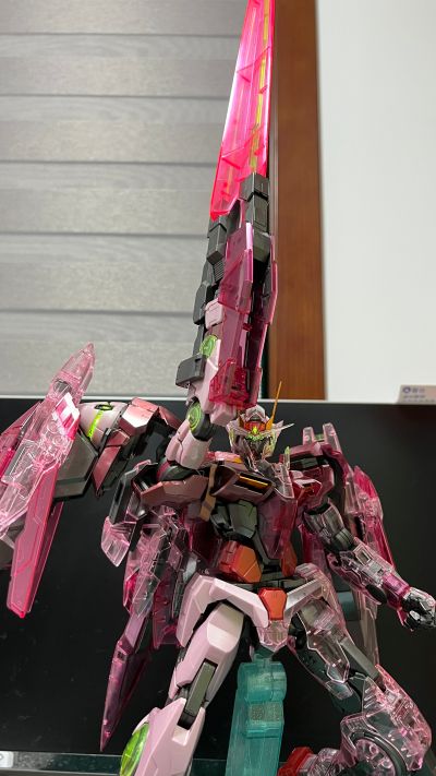 PG 机动战士高达00 GN-0000 00高达 &GN-0000 00高达&GN-0000 + GNR-010 00斩击强化模组 Trans-Am模式Raiser Clear Color Body