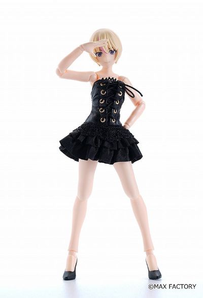 figma#581b 女性素体（有纪）   黑色紧身连衣裙