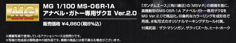 MG 	机动战士高达 MSV-R 强尼·莱汀的归来   MS-06R-1A 阿纳贝尔·专用扎古II 2.0版本