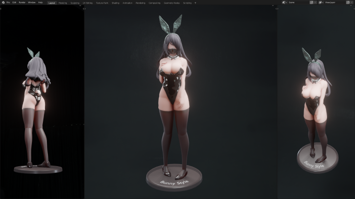 黑色兔女郎后辈 (口罩版)