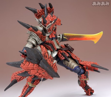 山口式转轮科技 123号 怪物猎人系列 猎人男剑士 雄火龙装