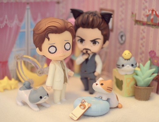 黏土人配件 燕尾服 时尚灰