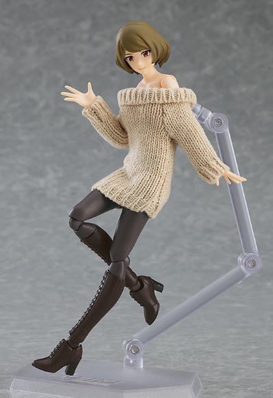figma#574 女性素体 （千秋）与 露肩毛衣连衣裙
