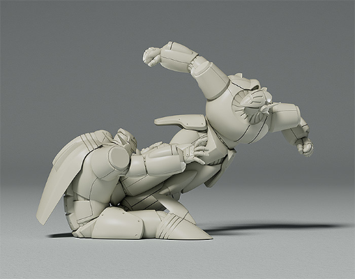 PLAMAX MF-65 minimum factory 飞跃巅峰 钢巴斯塔 超级闪电踢 / RX-7 闪电踢 巴斯塔 机器人配色