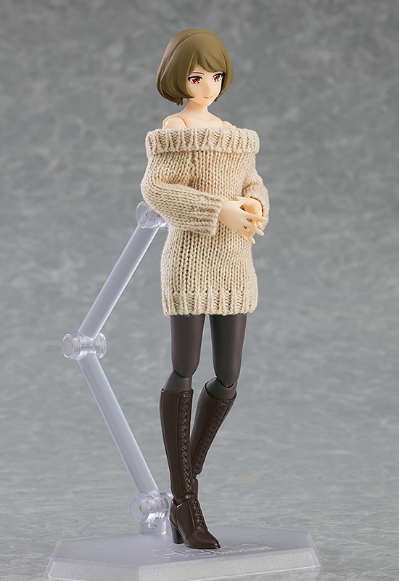 figma#574 女性素体 （千秋）与 露肩毛衣连衣裙