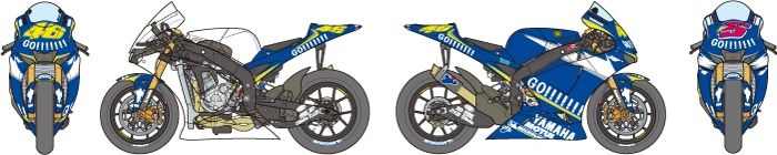 1/12 摩托车系列 No.116 雅马哈 YZR-M1 '05 No.46/No.5