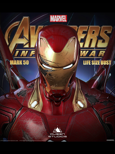 漫威系列 复仇者联盟3：无限战争 钢铁侠 50号装甲 战损版 胸像
