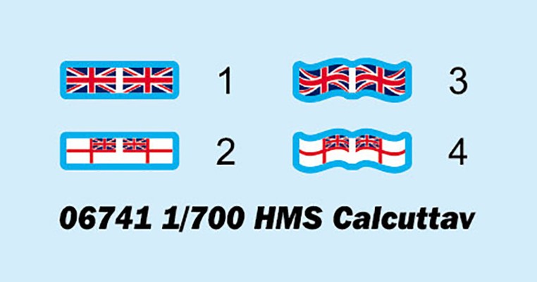 编号：06741 1/700 世界战舰系列 英国皇家海军 加尔各答号 轻型巡洋舰