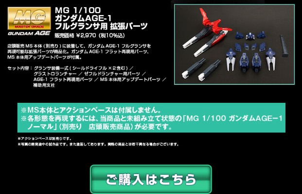 MG  机动战士高达AGE 高达AGE-1 全装备光辉型配件包