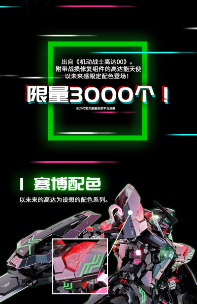PG 1/60  能天使高达+战损配件 (赛博配色)