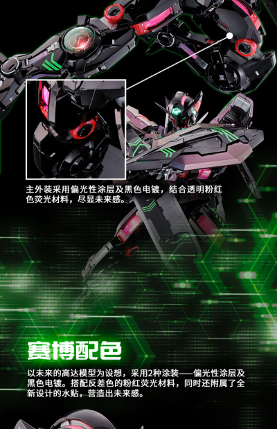 PG 1/60  能天使高达+战损配件 (赛博配色)