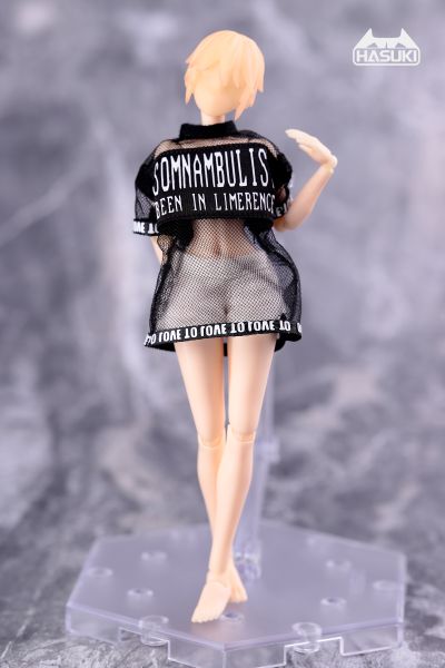 CS002 透视渔网印花短袖套装