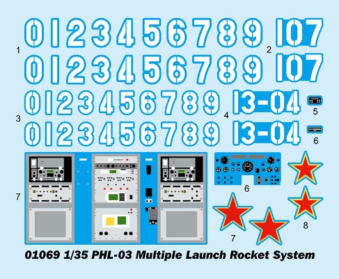 编号：01069 1/35装甲车辆系列 中国 PHL-03多管火箭炮