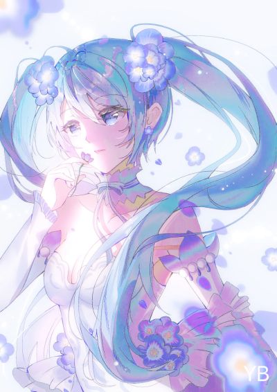 压泡面 初音未来 花仙子 粉蝶花