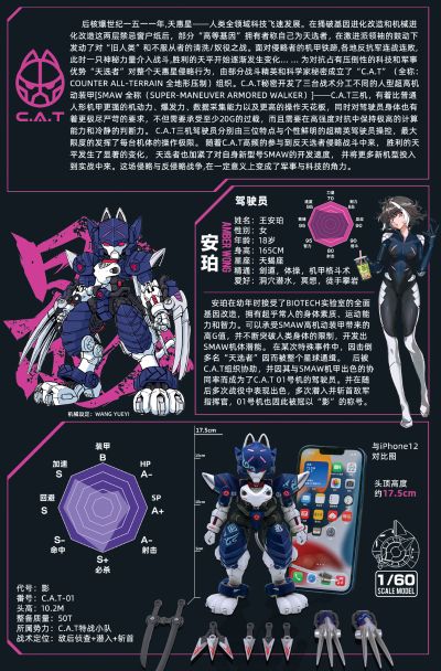 铁啸 超机动机甲 C.A.T 01号机“影”猫型机甲